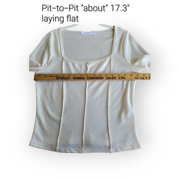 All In Favor Cream Ribbed Square Neck Corset Top Size L - Picture 5 of 8